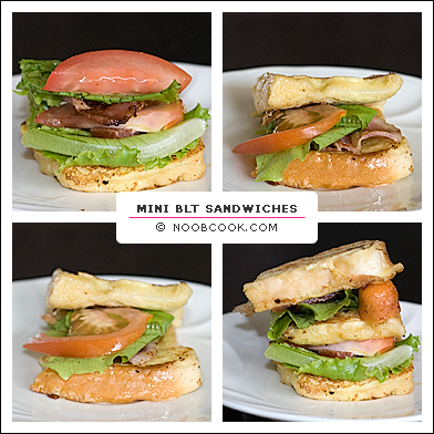 Mini BLT Sandwiches on French Toast Mini BLT Sandwiches (Collage)